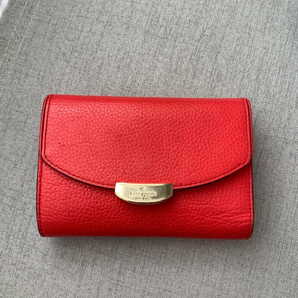 Kate spade red leather wallet